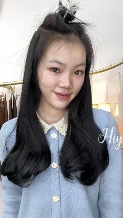 แฮร์พีชปลายงุ้ม ไหมฟอกเหมือนจริง